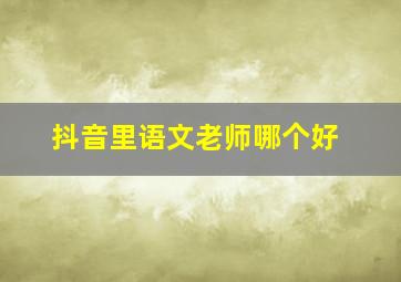 抖音里语文老师哪个好