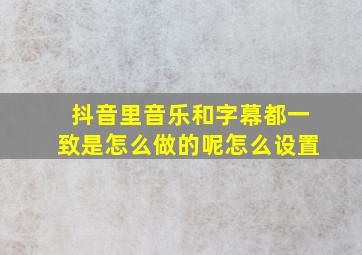 抖音里音乐和字幕都一致是怎么做的呢怎么设置