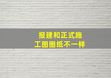 报建和正式施工图图纸不一样