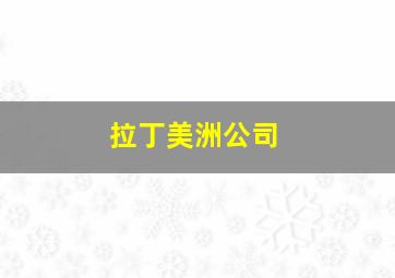 拉丁美洲公司