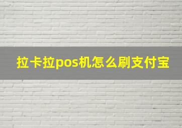 拉卡拉pos机怎么刷支付宝