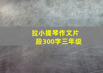 拉小提琴作文片段300字三年级