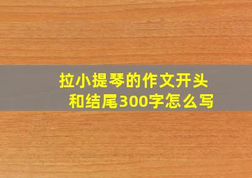 拉小提琴的作文开头和结尾300字怎么写