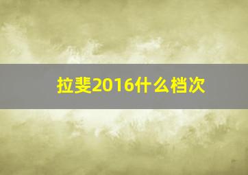 拉斐2016什么档次