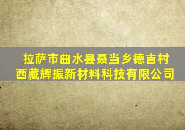 拉萨市曲水县聂当乡德吉村西藏辉振新材料科技有限公司