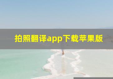 拍照翻译app下载苹果版