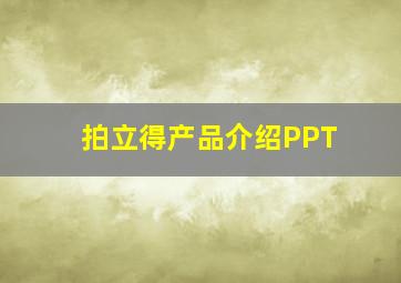 拍立得产品介绍PPT