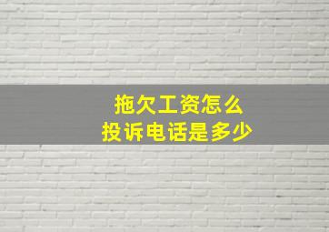 拖欠工资怎么投诉电话是多少