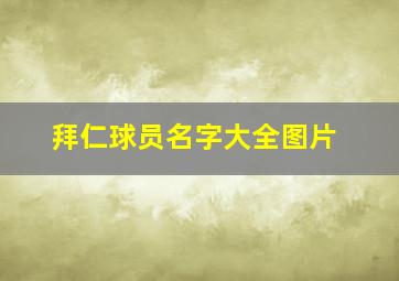 拜仁球员名字大全图片