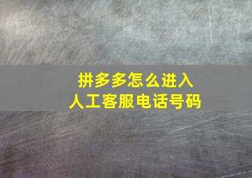 拼多多怎么进入人工客服电话号码