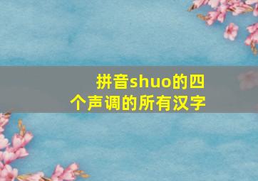 拼音shuo的四个声调的所有汉字