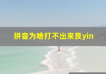 拼音为啥打不出来艮yin