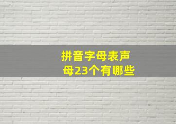 拼音字母表声母23个有哪些