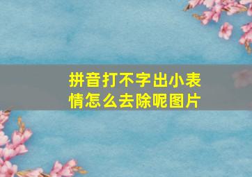 拼音打不字出小表情怎么去除呢图片