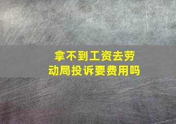 拿不到工资去劳动局投诉要费用吗