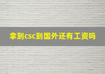 拿到csc到国外还有工资吗