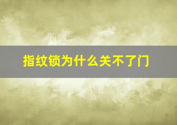 指纹锁为什么关不了门