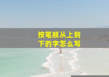 按笔顺从上到下的字怎么写