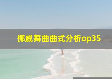 挪威舞曲曲式分析op35