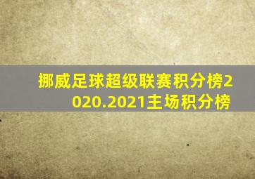 挪威足球超级联赛积分榜2020.2021主场积分榜