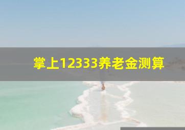 掌上12333养老金测算