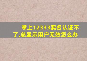 掌上12333实名认证不了,总显示用户无效怎么办