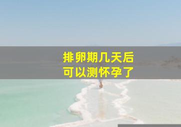 排卵期几天后可以测怀孕了