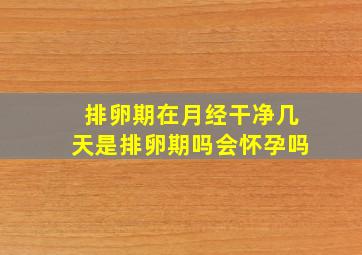 排卵期在月经干净几天是排卵期吗会怀孕吗