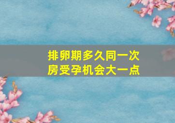 排卵期多久同一次房受孕机会大一点