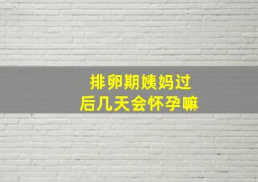 排卵期姨妈过后几天会怀孕嘛