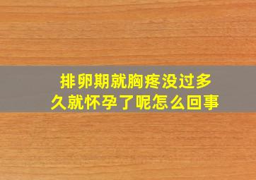 排卵期就胸疼没过多久就怀孕了呢怎么回事