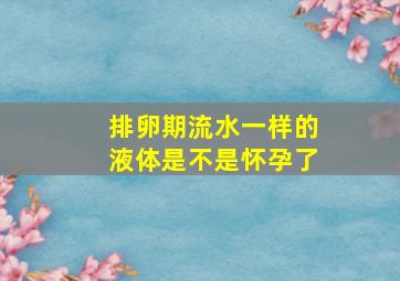 排卵期流水一样的液体是不是怀孕了