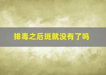 排毒之后斑就没有了吗