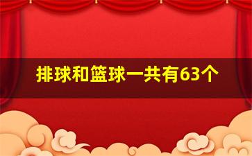 排球和篮球一共有63个