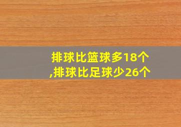 排球比篮球多18个,排球比足球少26个