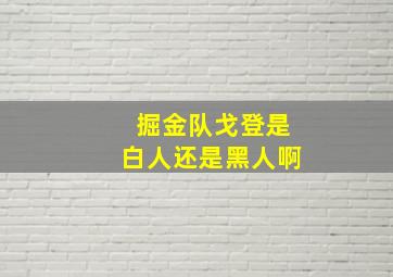 掘金队戈登是白人还是黑人啊