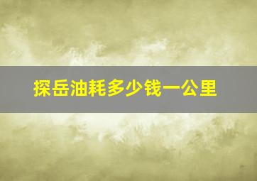 探岳油耗多少钱一公里