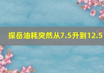 探岳油耗突然从7.5升到12.5