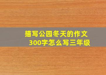 描写公园冬天的作文300字怎么写三年级