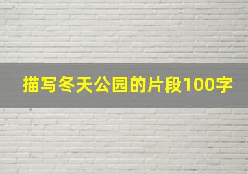 描写冬天公园的片段100字