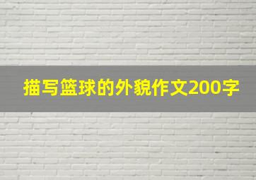 描写篮球的外貌作文200字