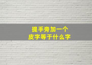 提手旁加一个皮字等于什么字