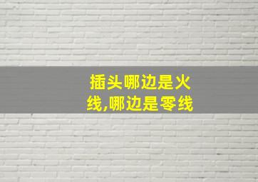 插头哪边是火线,哪边是零线