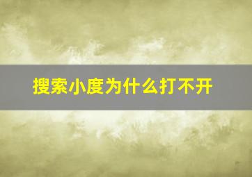 搜索小度为什么打不开