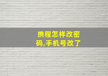 携程怎样改密码,手机号改了