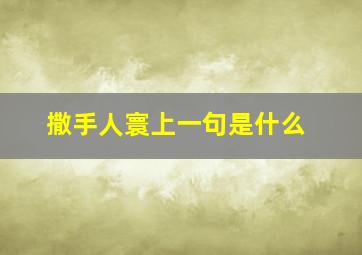 撒手人寰上一句是什么