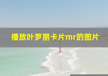 播放叶罗丽卡片mr的图片