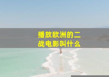 播放欧洲的二战电影叫什么