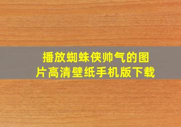 播放蜘蛛侠帅气的图片高清壁纸手机版下载