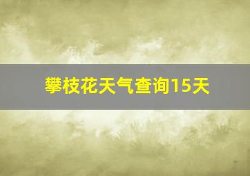 攀枝花天气查询15天